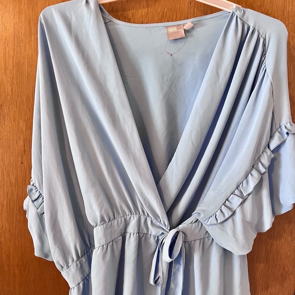 Light blue ASOS wrap shirt/blouse size 16